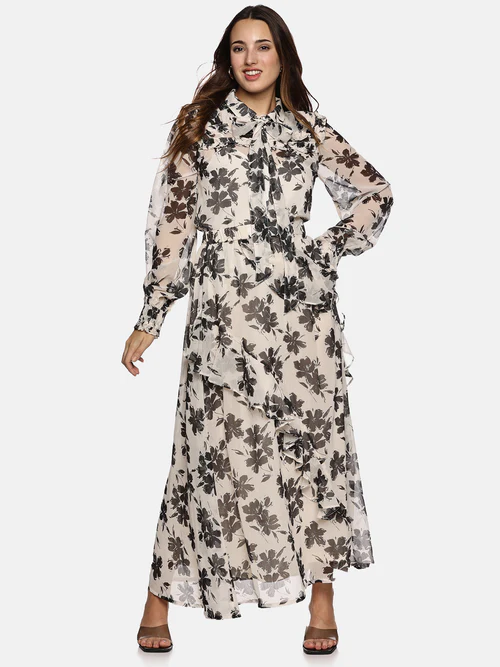 Floral Off White Skirt and Top Co-ord Set